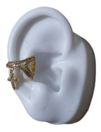 Piercing De Argola Falso Fake Cruz Pedra Zirconia Folheado