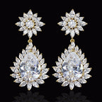 Brinco Noiva Pedra Zirconia Dourado Festa Debutante Gota