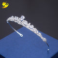 Coroa Tiara Cabelo Noiva Prata Princesa Zirconia Strass Gota