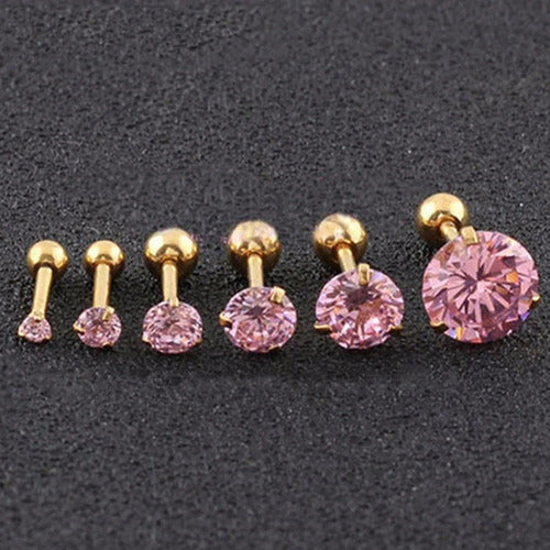 Piercing Tragus Cartilagem Ponto De Luz Dourado 2 3 4 5 Mm