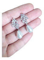 Brinco Pérola E Zirconia Noiva Pequeno Delicado Prata Gota