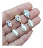 Brinco Noiva Zirconia E Pérola Dourado Delicado Luxo Barato