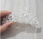 Coroa Tiara Prata Noiva Dama Daminha Strass Debutante Barata