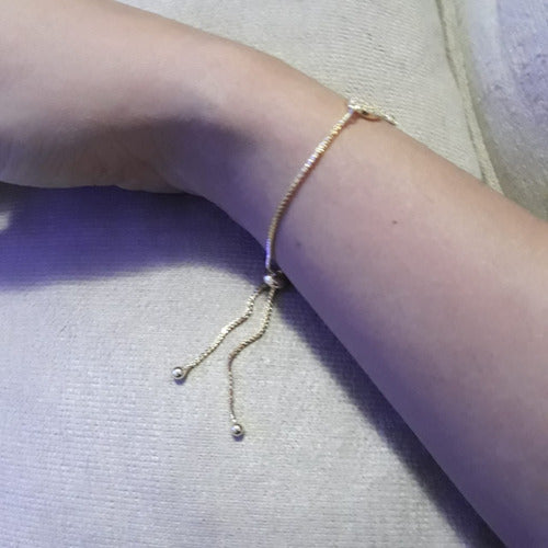 Pulseira Prata Ou Dourada Zircônia Noiva Debutante Infinito