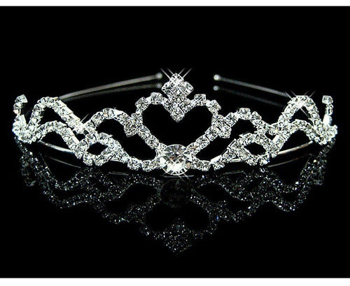 Coroa Tiara Dama Daminha Noiva Strass Pérola Prata Barata
