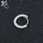 Piercing Nariz Septo Prata Pedra Zirconia Daith Aço 10 Mm