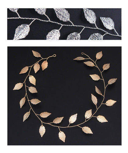 Tiara Arranjo Enfeite Cabelo Noiva Dourado Prata Folha Grega