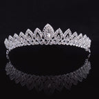Coroa Tiara Cabelo Noiva Strass Prata Luxo Debutante
