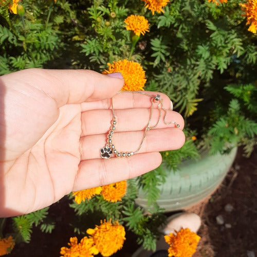 Pulseira Infantil Pingente Pet Patinha Folheada Semi Joia