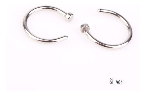 Piercing Nariz Argola Falso Fake Dourado Prata Preto Rosa