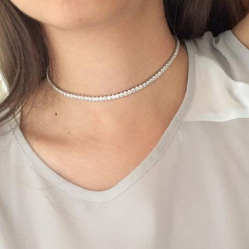 Colar Chocker E Pulseira Riviera Strass Pérola Noiva Festa