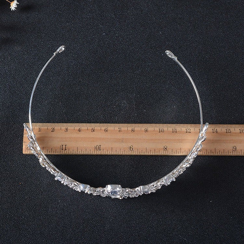 Coroa Tiara Noiva Strass E Zirconia Prata Debutante Luxo