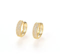 Brinco Argola Pedra Zirconia Dourado F. Ouro 18k  12 Mm