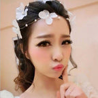 Enfeite Arranjo Tiara Cabelo Noiva Perola Flor Casamento