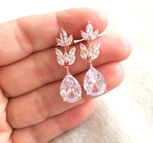 Brinco Noiva Pedra Zirconia Dourado Ou Prata Gota Debutante