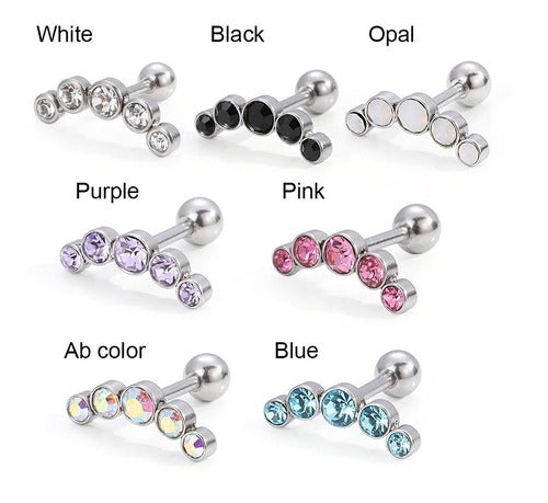 Piercing Cluster Para Helix Cartilagem Pedras De Strass