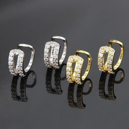 Piercing Argola Fake Falso Dourado Ou Prata Pedra Zirconia