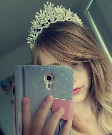 Coroa Tiara Cabelo Noiva Strass Prata Debutante Formatura