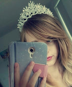 Coroa Tiara Cabelo Noiva Strass Prata Debutante Formatura