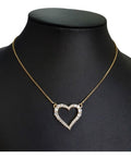 Colar Coração Com Pedra De Zirconia Dourado Folheado A Ouro