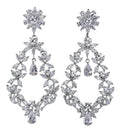 Brinco Noiva Zirconia Pendurado Prata Festa Debutante Luxo