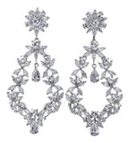 Brinco Noiva Zirconia Pendurado Prata Festa Debutante Luxo