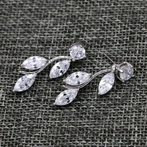 Conjunto Colar E Brinco Noiva Zircônia Prata Festa Debutante