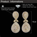 Brinco Noiva Zirconia Dourado Pendurado Festa Debutante Gota