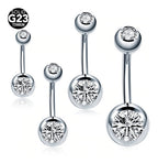 Piercing De Umbigo Com 2 Pedras Titânio Pequeno