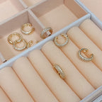 Piercing De Argola Falso Fake Dourado Pedra Zirconia F. Ouro