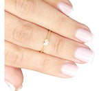 Anel Falange Pedra Zirconia Festa Dourado Coração Delicado