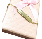 Pulseira Plaquinha Infantil F. Ouro 18k Semijoia Unissex