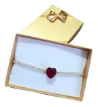 Colar Chocker Zirconia Coração Vermelho Preto Branco Riviera
