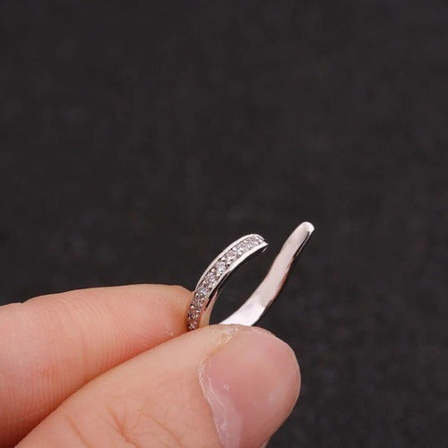 Piercing Argola Falso Fake Pressão Pedra Zircônia Orelha