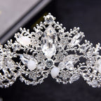 Coroa Tiara Arranjo Cabelo Noiva Strass Prata Prateada Luxo