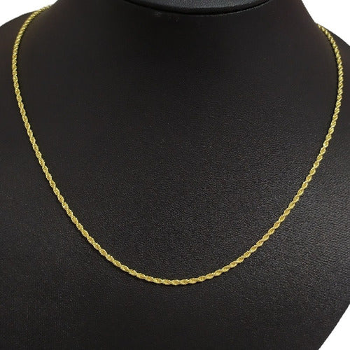 Colar Modelo Corda F. Ouro 18k Dourado Semi Joia 50 Cm