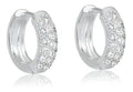 Brinco Argola Pedra Zirconia Prata Rodio Pequeno 6 Mm Largo