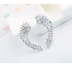 Brinco Ear Cuff Noiva Pedra Zirconia Prata Festa Debutante