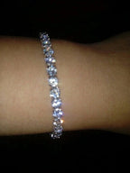 Pulseira Bracelete Prata Com Pedra Zircônia Noiva Debutante