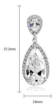 Brinco Noiva Pedra Zirconia Prata Festa Gota Luxo Debutante