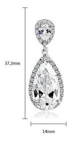 Brinco Noiva Pedra Zirconia Prata Festa Gota Luxo Debutante