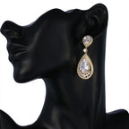 Brinco Noiva Pedra Zirconia Prata Gota Debutante Grande