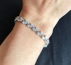 Pulseira Bracelete Prata Com Zircônia Noiva Debutante