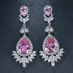 Brinco Zirconia Rosa Pendurado Formatura Festa Madrinha