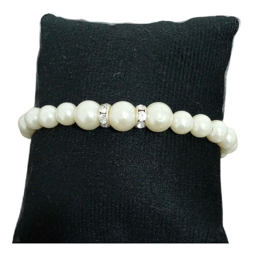 Pulseira Bracelete Strass Perola Debutante Noiva Festa