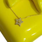 Colar Pingente Estrela Pedra Zirconia Folheado A Ouro 18k