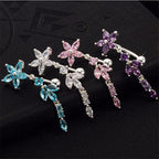 Piercing De Umbigo Prata Pendurado Flor Invertido Zirconia