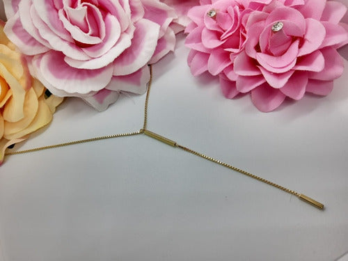 Colar Gravatinha Palito Folheado A Ouro 18k Dourado Semijoia