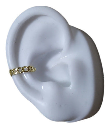 Piercing De Argola Falso Fake Dourado Corrente F. Ouro