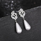 Brinco Pérola E Zirconia Noiva Pequeno Delicado Prata Br-148 Prateado